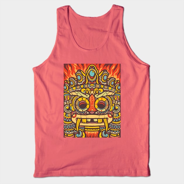 Aztec Warrior Grin Tank Top by machmigo